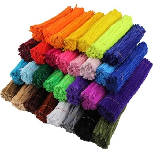 50pcs Chenille Stems Pipe Cleaners Kids Plush Stick Childrens Educational Toys Handmade Art Materials Toys DIY Craft Supplies
