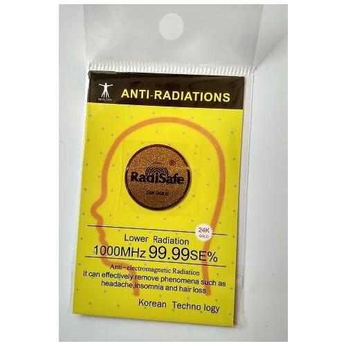 Realy work shiled Radisafe 99.8%24K-Gold Radi Safe anti radiation sticker 3G | 4G | 5G EMR-F-P Protection 200pcs/lot