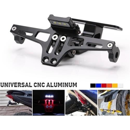 License Plate Holder Bracket Motor Adjustable Tail Tidy Rear With Led Light For HONDA CBR 125R For RC125 200 390 690 990 1PC