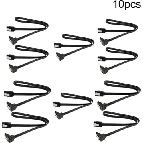 SATA 3.0 Cable SATA III 6GB/s Right Angle 90 Degree for HDD Hard Drive 40cm Black Color