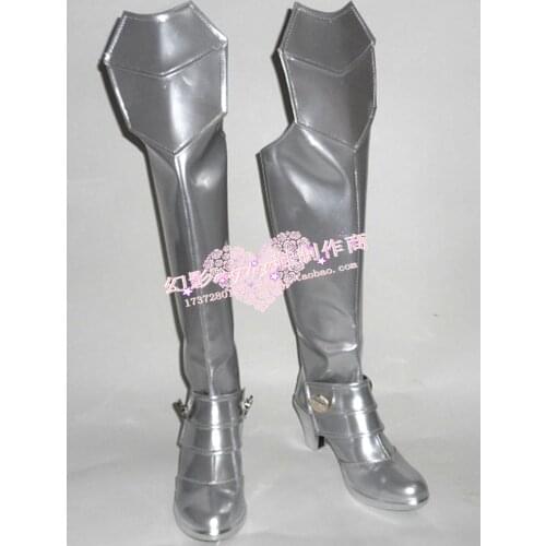 Fate Extra Saber Silver Long Halloween Cosplay Shoes Boots With Heels H016
