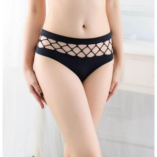 Mesh Hollow Sexy Women Thongs Panties High Elastic Breathable Nylon G-string T Back Underwear Women Underpants