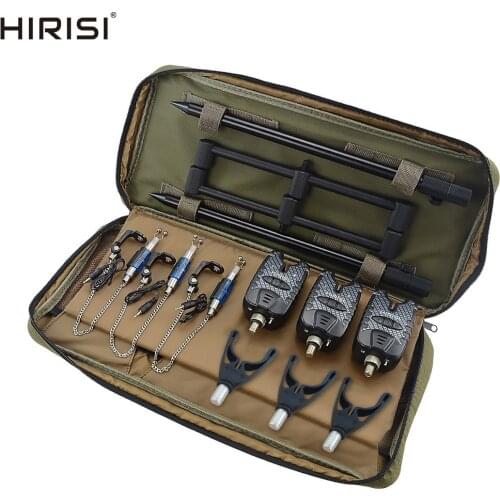 Carp Fishing Bite alarm Set Buzz Bars Swingers Fishing Rod Rest Head Set with Portable Tackle Bag