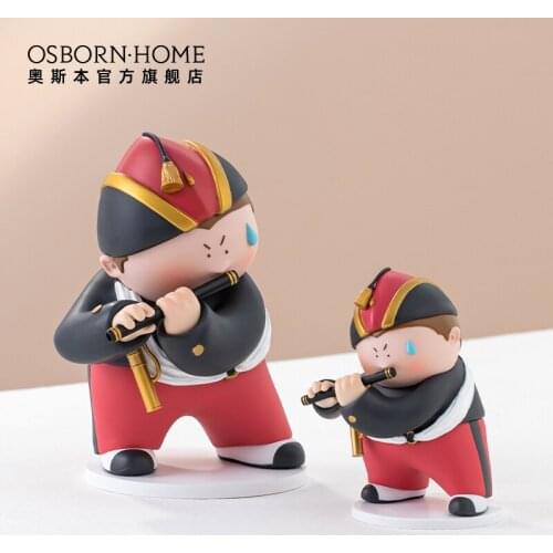 OSBORN Nordic Teenager Playing The Flute PVC Crafts For Garden Ornaments Home Decor Living Room Decoration