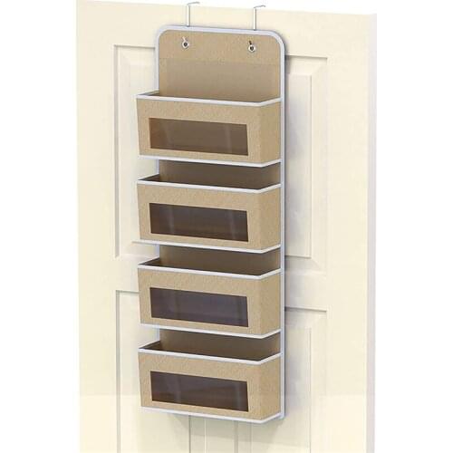 Bedroom Behind Door 4 Layers Non-Woven Fabric Hanging Type Storage Bags Visible Pocket Toys Sundries Organizer Bags Hanger