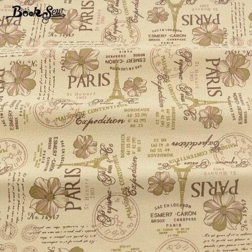Booksew Quilting Textile Eiffel Tower Design Cotton Linen Fabric Sewing Material Tissu Tablecloth Pillow Bag Curtain Cushion