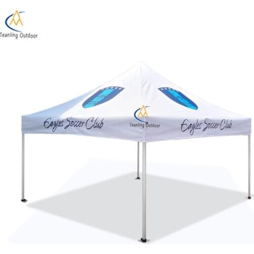 3m*3m pop up folding aluminum bracket luxury six hexagonal with roof digital logo printing, with a trolly bag with wheels
