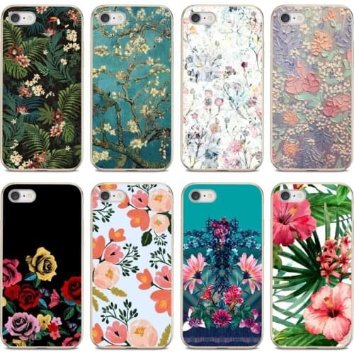 Vivid oil painting flowers Silicone Cover Bag For Huawei P30 P40 P20 P7 P8 P9 P10 Lite Plus Pro 2015 2016 2017 Mini
