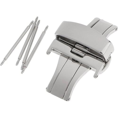 Stainless Steel Butterfly Clasp Watch Buckle Belt Band Strap Clasp 16/18/20/22mm