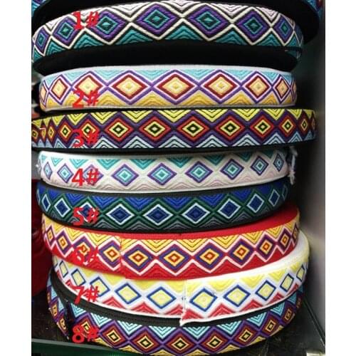 10yards/lot wide 2.5CM Woven Jacquard Ribbon geometric quadrangle design for clothing accessory ZH-4743
