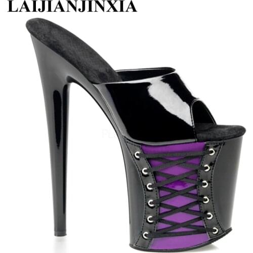 LAIJIANJINXIA 2018 Womens sandals best selling hot summer style slim 20cm super high heels, stage sexy banquet fine Dance Shoes