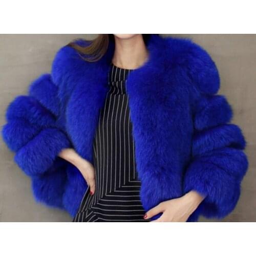 Womens Winter Coats Faux Fur Pink White Fox Fur Coat Women Fluffy Jacket Chaqueta Peluda Mujer Fausse Fourrure Casaco Pele