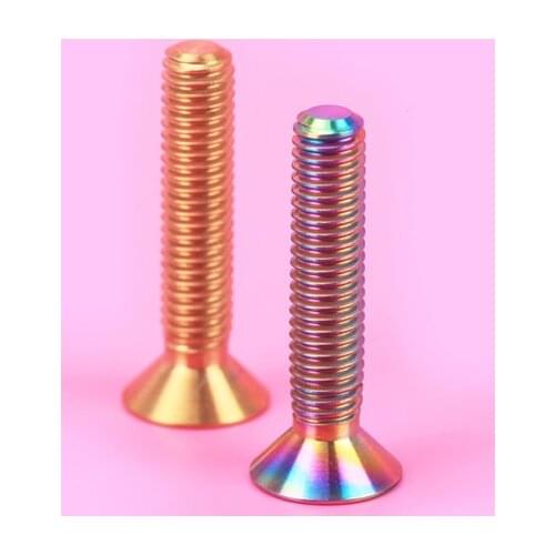 1PCS RISK M6*30mm Titanium Alloy Flat-head Fixed Bolts for Bicycle Headset Stem Cap Cycling MTB Mountain Bike Screws M6x30mm