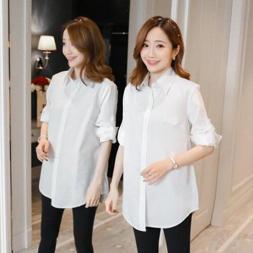 2020 spring wild maternity shirt shirt fashion simple large size professional womens pregnant women long-sleeved shirt