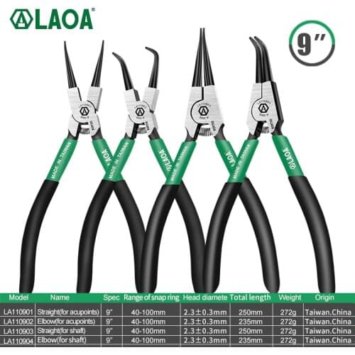 LAOA 9 Inch Internal External Pliers Retaining Clips Multifunctional Snap Ring Circlip Pliers For Hand Tool