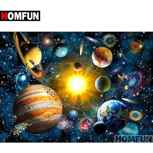 HOMFUN Full Square/Round Drill 5D DIY Diamond Painting "Universe Planet" Embroidery Cross Stitch 5D Home Decor Gift A07016