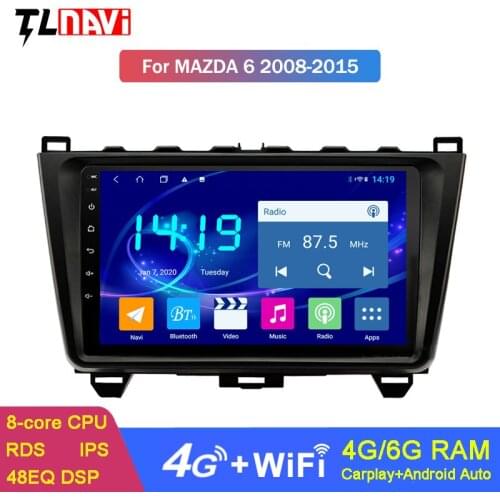 IPS DSP CARPLAY 6G+128G Android 10 Car Head Unit Radio GPS Navigation For Mazda 6 Rui Wing 2008-2015 Multimedia Player