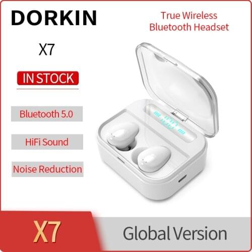DORKIN X7 Bluetooth Earphone Touch Control Headset HiFi Sound True Wireless Headphones Intelligent Noise Reduction LED Earbuds