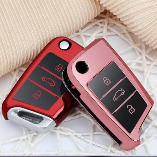 Tpu car key case cover for vw volkswagen golf 7 mk7 tiguan mk2 for seat ateca leon fr 2 ibiza for skoda octavia a7 accessories