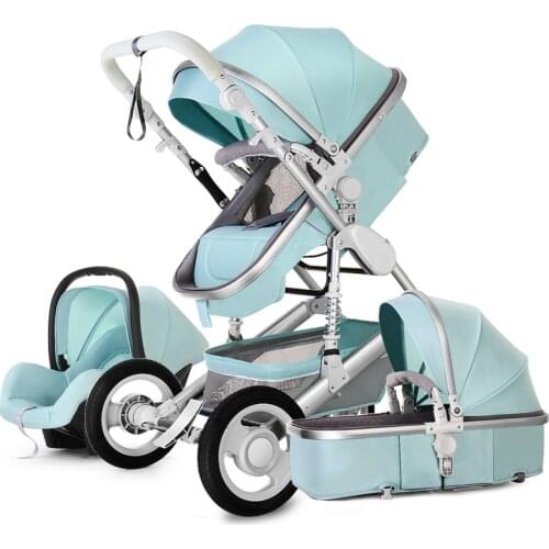 Newborn High Landscape Baby Stroller Can Sit Reclining Twoway Fourwheel Shock Absorber Folding Baby Carriage BabyBassinet 0-3Y
