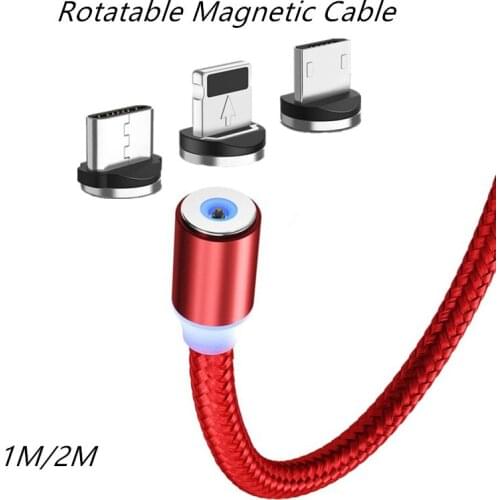 For iQOO 3 5 Pro Z1x Neo3 855 ONEPLUS2 3T 5 6T 7T Pro 8 Pro 9 Nord Huawei P20 P30 P40 Rotatable magnetic Micro USB Type C cable