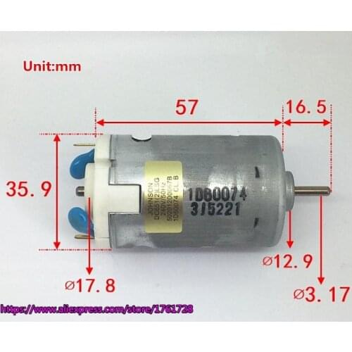Original JOHNSON DC220V 550 DC motor 36*57mm 10W 14300rpm high speed carbon brush motor with cooling fan