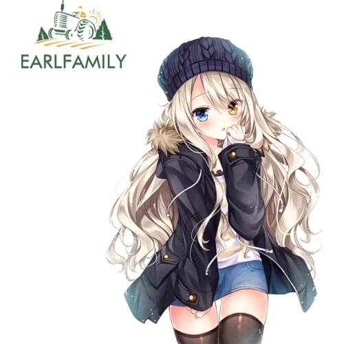 EARLFAMILY 13cm x 9.3cm for Beautiful Girl Car Stickers Vinyl Car Wrap Motorcycle Scratch-proof Waterproof Window Fine Decal