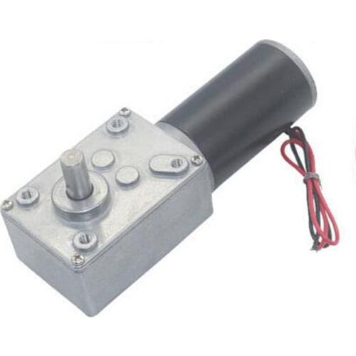 12V 24V DC Worm Gear Motor Self Locking Electric Metal Gear Reduction Motor 12-470 RPM High Torque Motor