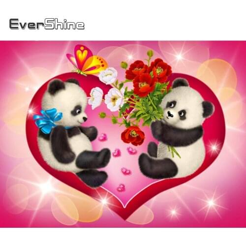 EverShine 5D DIY Diamond Painting Panda Full Square Diamond Mosaic Animal Cross Stitch Embroidery Picture Of Rhinestone Wall Art