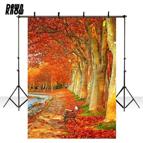 DAWNKNOW Autumn Forest Fotografia Background Photography Backdrop Fallen Leaves Maple Leaf Wedding Children Photocall lv2422