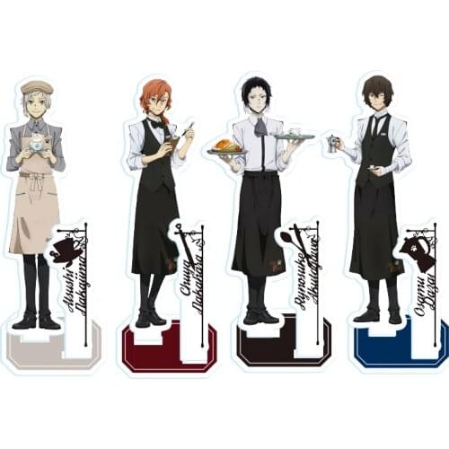 Anime Bungo Stray Dogs Dazai Osamu Nakajima Atsushi Acrylic Stand Figure Display Model Plate Tabletop Decor Waiter Series Gift