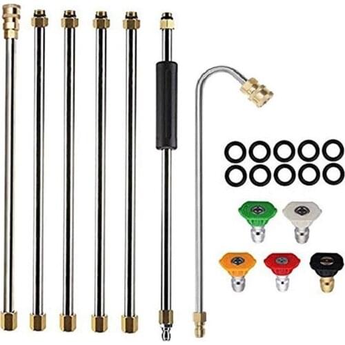 Gutter Cleaning Tool Pressure Washer - Extension Wands, Roof Cleaner Lance Nozzle - 4000 Psi 5 Tips, Window Washing Accessories