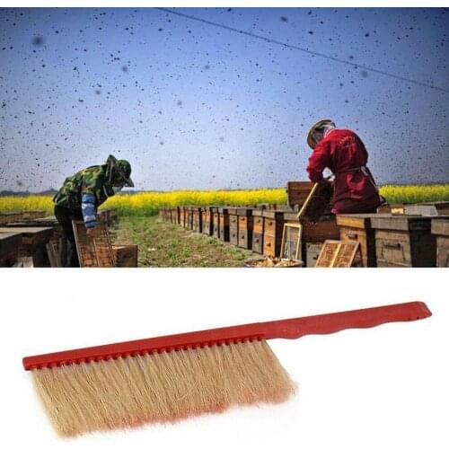 Beekeeping Tools Red Plastic Sweep Bee Quality Plastic Bee Single Horsetail Flicking Bee Bee Row Brush Brush Horse-Hair Z6B5