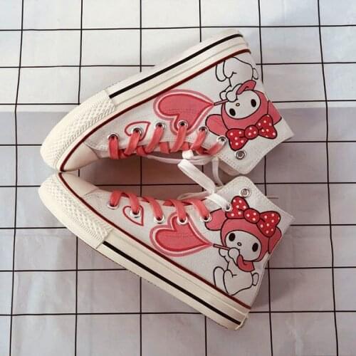 Japanese Harajuku Women Spring Autumn New Cartoon Print Canvas Shoes Female Platform Flats Shoes Women Students Casual Sneakers