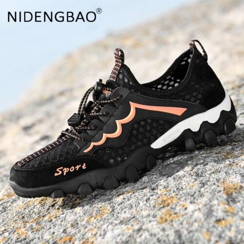 Men Sneakers Mesh Breathable Quick Dry Women Outdoor Hiking Climbing Mountain Walking Fishing Sports Shoes Non Slip Soft Sole