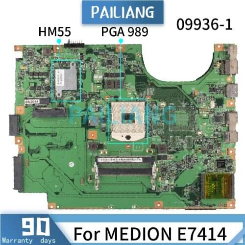 PAILIANG Laptop motherboard For MEDION E7414 Mainboard 09936-1 HM55 DDR3 TESTED