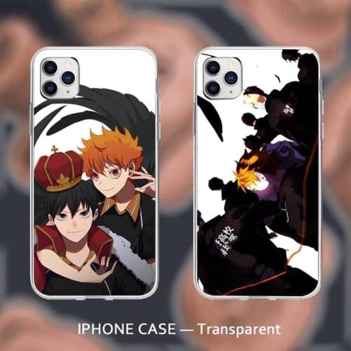 Cute Japan Anime Oya Haikyuu Phone Case Transparent for iPhone 6 7 8 11 12 s mini pro X XS XR MAX Plus cover funda shell