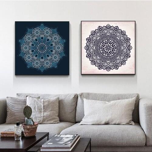 Minimalism Beautiful Mandala Circular Pattern Decorative Painting Poster Canvas Printing Bedroom Living Room Home Decoration