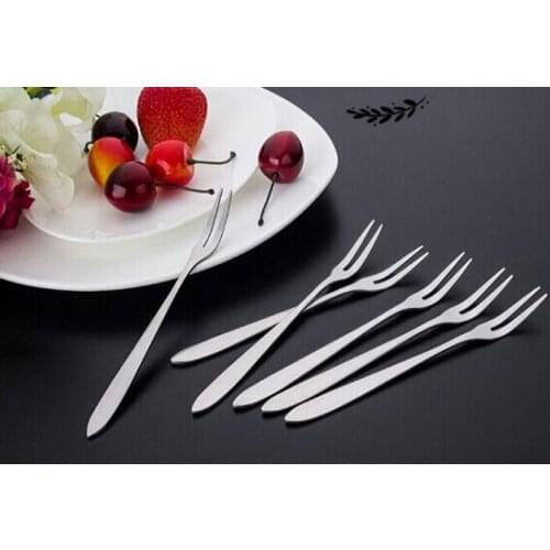 Fashion Hot Stainless steel dessert cake fruit forks tableware household for party flatware