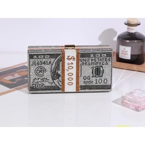 Fashion Exquisite Evening Bags Lady Wedding Bridesmaid Handbags Female Diamonds dollars Chain Clutch bag for Women 2021