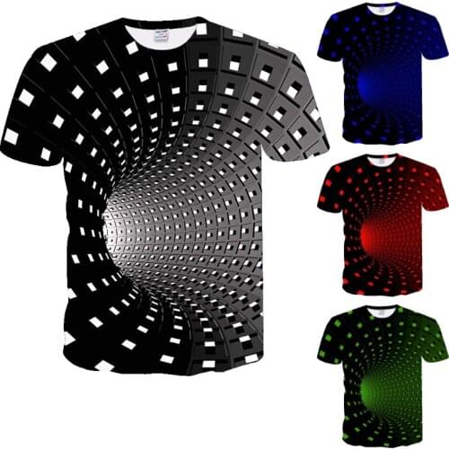 Men 3D Vortex Printing Vertigo T-shirt 2020 Summer Cool Oversize Loose Shirts Mens Casual O-neck Short Sleeve Streetwear Tees