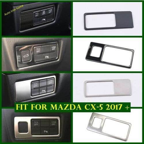 Interior Refit Kit Head Lights Headlight Lamps Switch Button Frame Cover Trim Black / Silver Fit For Mazda CX-5 CX5 2017 - 2021