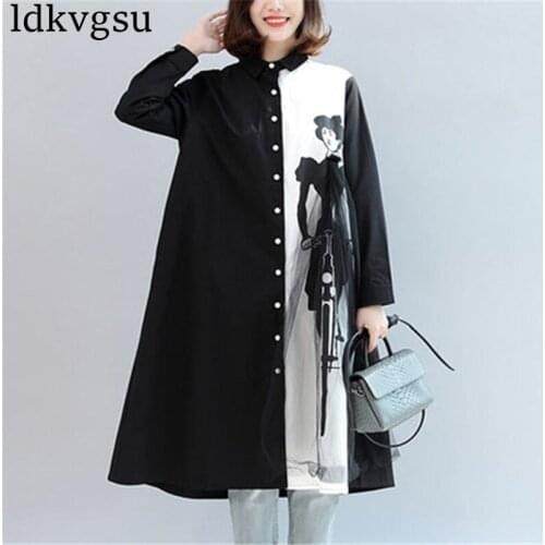 2020 NEW Spring Autumn Dresses Large Size 3XL Womens Clothing Plus Size Dress Female Vestidos V381