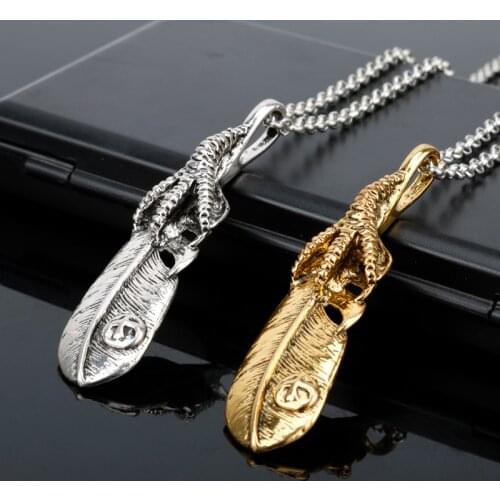 New Arrival Takahashi Goro Feather Necklace Goros Titanium Jewelry Link Chain Necklace Collier Hip Hop Accessories
