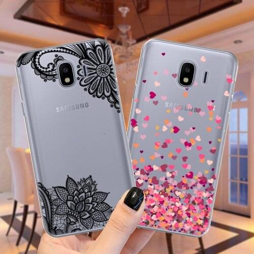Peony Flower Loves Lace Floral Soft TPU Silicone Case Cover For Samsung Galaxy J3 J8 J6 J4 Plus 2018 J3 J5 J7 2017 J5 J2 Prime