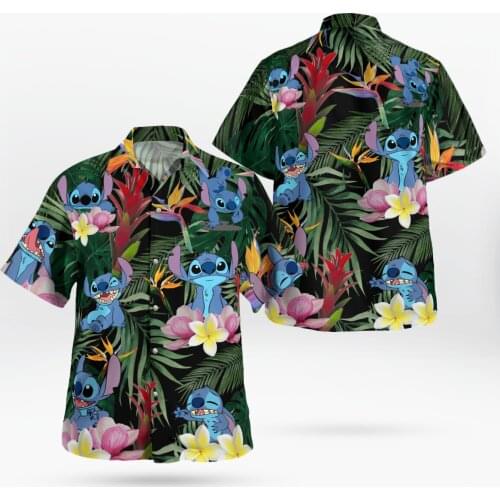 New Cute Anime 3D Beach Hawaiian 2021 Summer Shirt Short Sleeve Shirt Ropa Streetwear Oversized 5XL Camisa Social Chemise Homme