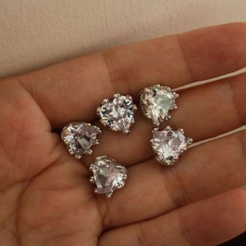 4pc/lot Heart ZC shank buttons for clothes Luxury shinning Rhinestone cubic zirconia sewing buttons for coat