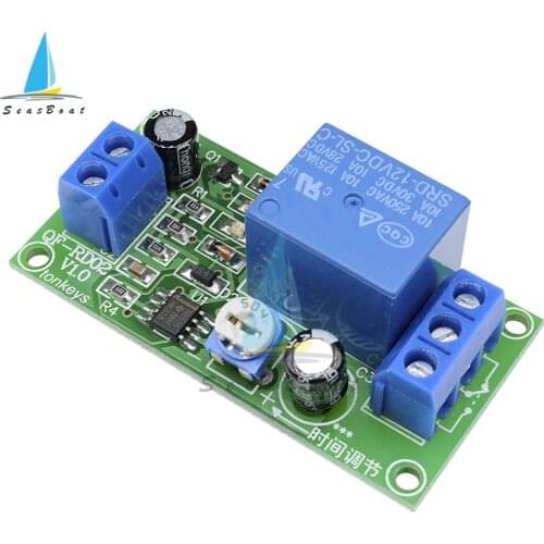 NE555 DC 12V Time Delay Relay Module Conduction Trigger Timing Delay Relays Timer Switch Pulse Generation Adjustable 0-60 Second