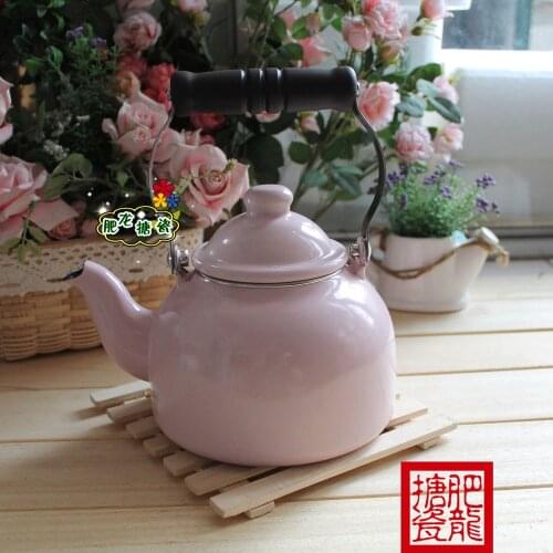 C . pink e.k 1.5l enamel kettle cool water pot teapot