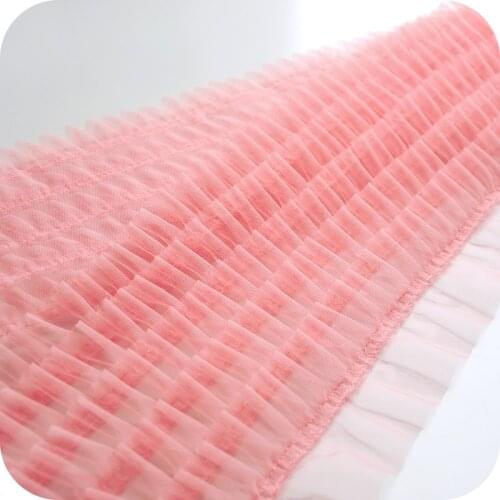 18cm 5-Tiered Mesh Pleated Lace Ribbon DIY Apparel Sewing Fabric Baby Girl Dress Clothing Doll Decoration Lace Tape Trimming